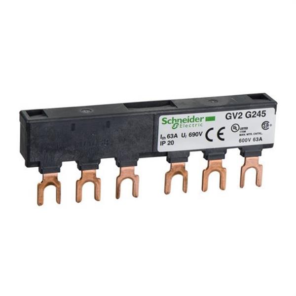 SCHNEIDER ELECTRIC GV2G245 Juego de barras tripolares 63A 2 derivaciones paso de 45mm