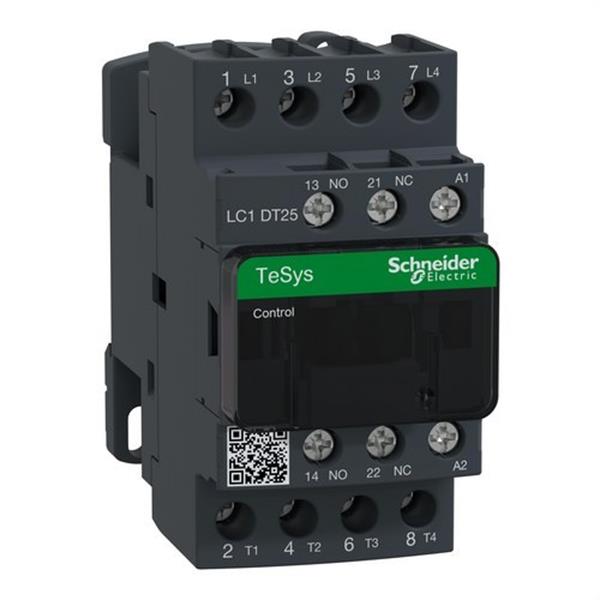 SCHNEIDER ELECTRIC LC1DT25B7 Contactor 25A 1 NA/1 NC 24V 50-60Hz 4P