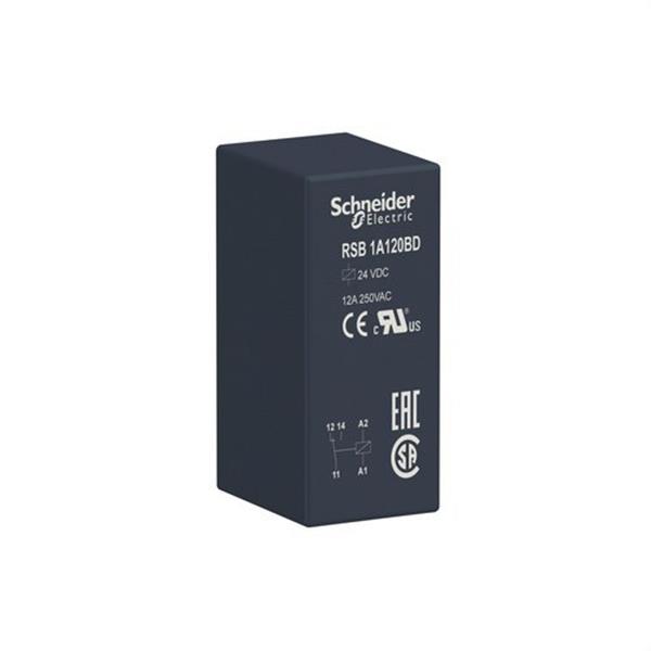 SCHNEIDER ELECTRIC RSB1A120BD Relé enchufable 1 NA/NC 12A 24V DC