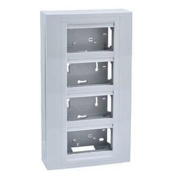 SCHNEIDER ELECTRIC U22.244.18 Centralización puesto de trabajo UNICA SYSTEM con 4 columnas blanco polar