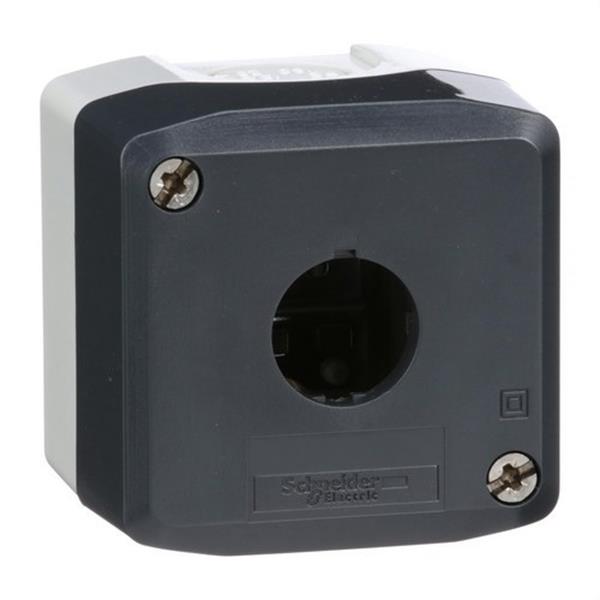 SCHNEIDER ELECTRIC XALD01 Caja gris claro con tapa gris antracita con taladro 1