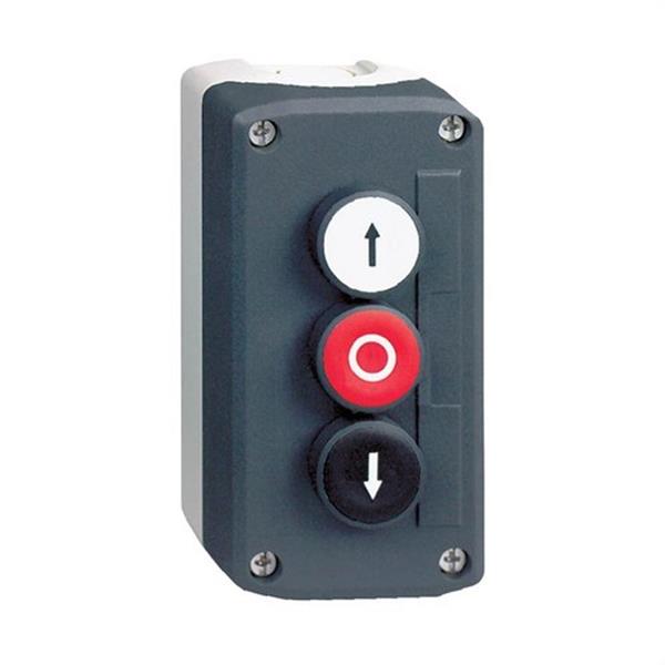 SCHNEIDER ELECTRIC XALD324 Caja 3 pulsadores blanco / rojo / negro flecha arriba / abajo