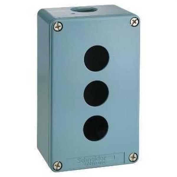 SCHNEIDER ELECTRIC XAPM2203 Caja metálica IP65 3 taladros diámetro 22,2 profundidad 49mm azul