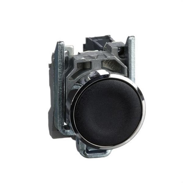 SCHNEIDER ELECTRIC XB4BA21 Pulsador rasante diámetro 22 1 NA negro embellecedor metálico