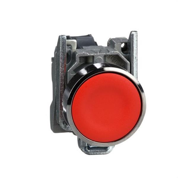 SCHNEIDER ELECTRIC XB4BA42 Pulsador rasante diámetro 22 1 NC rojo embellecedor metálico