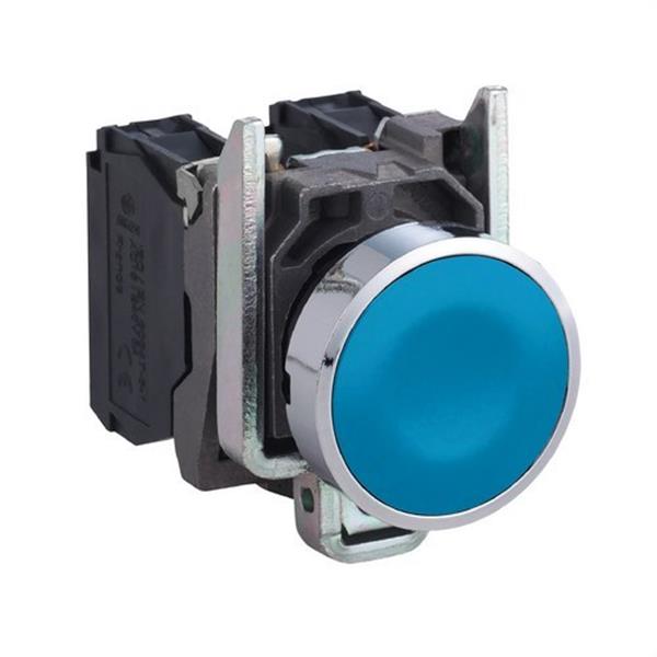SCHNEIDER ELECTRIC XB4BA61 Pulsador rasante diámetro 22 1 NA azul embellecedor metálico