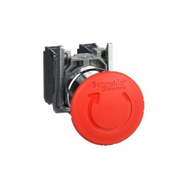 SCHNEIDER ELECTRIC XB4BS8445 Pulsador seta diámetro 40 girar rojo embellecedor metálico