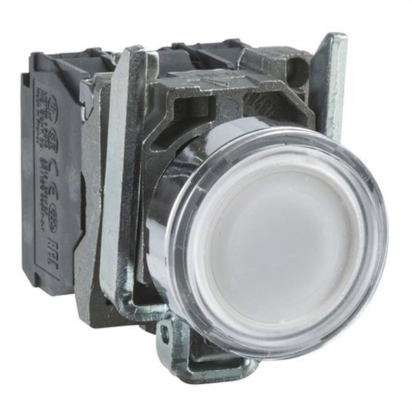 SCHNEIDER ELECTRIC XB4BW31B5 Pulsador luminoso rasante diámetro 22 24V blanco embellecedor metálico