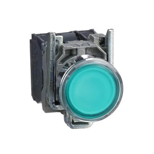 SCHNEIDER ELECTRIC XB4BW33B5 Pulsador luminoso rasante diámetro 22 24V verde embellecedor metálico