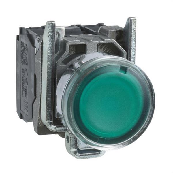 SCHNEIDER ELECTRIC XB4BW33M5 Pulsador luminoso rasante diámetro 22 230-240V verde embellecedor metálico