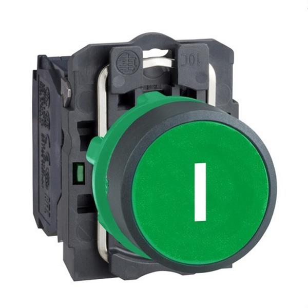 SCHNEIDER ELECTRIC XB5AA3311 Pulsador rasante diámetro 22 1 NA verde-I blanco embellecedor plástico