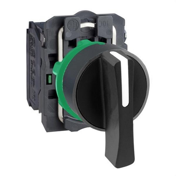SCHNEIDER ELECTRIC XB5AJ33 Selector diámetro 22 maneta larga negro 2 NA 3 fijaciones embellecedor plástico