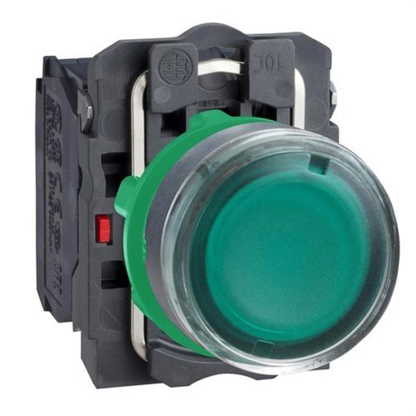 SCHNEIDER ELECTRIC XB5AW33B5 Pulsador luminoso rasante diámetro 22 24V verde embellecedor plástico