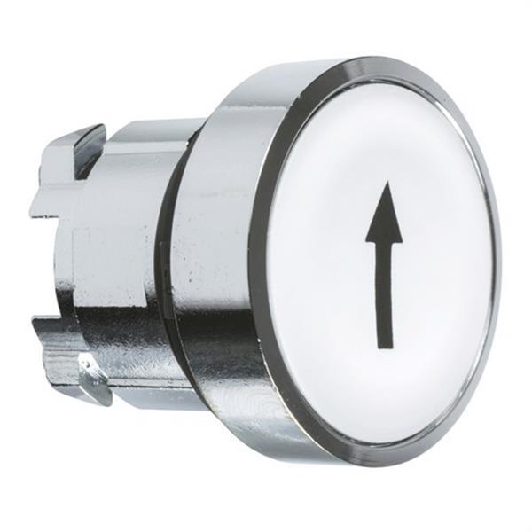 SCHNEIDER ELECTRIC ZB4BA334 Cabeza pulsador diámetro 22 rasante blanco flecha negro embellecedor metálico