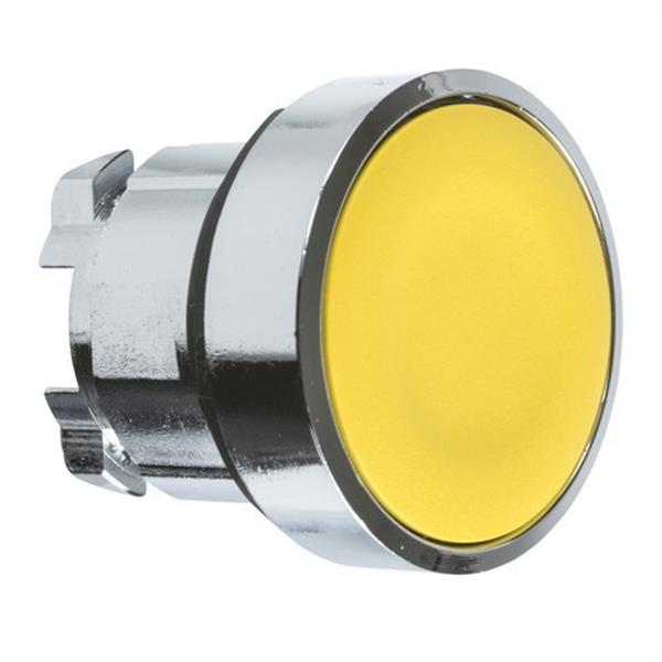 SCHNEIDER ELECTRIC ZB4BA5 Cabeza pulsador diámetro 22 rasante sin placa amarillo embellecedor metálico