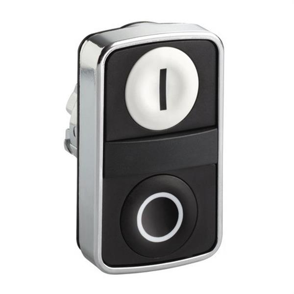 SCHNEIDER ELECTRIC ZB4BA7121 Cabeza pulsador doble negro blanco-I / blanco / negro-O IP66