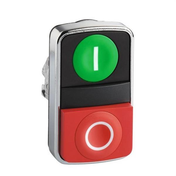 SCHNEIDER ELECTRIC ZB4BA7341 Cabeza pulsador doble blanco verde-I / blanco / rojo-O IP66