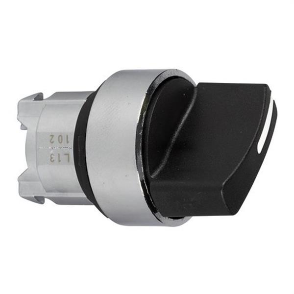 SCHNEIDER ELECTRIC ZB4BD4 Cabeza selector diámetro 22 maneta corta negra 2 vuelta interior embellecedor metálico