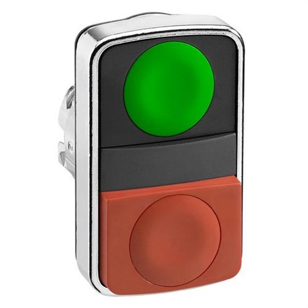SCHNEIDER ELECTRIC ZB4BL7340 Cabeza pulsador doble rasante saliente verde roja sin marcado