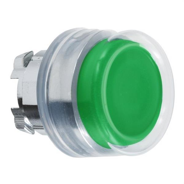 SCHNEIDER ELECTRIC ZB4BP3 Cabeza pulsador diámetro 22 con capuchón transparente verde embellecedor metálico