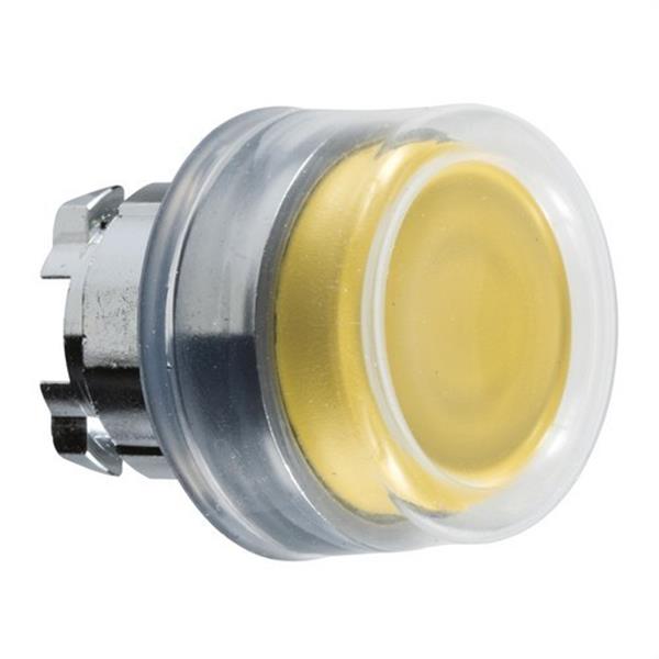 SCHNEIDER ELECTRIC ZB4BP5 Cabeza pulsador diámetro 22 con capuchón transparente amarillo embellecedor metálico