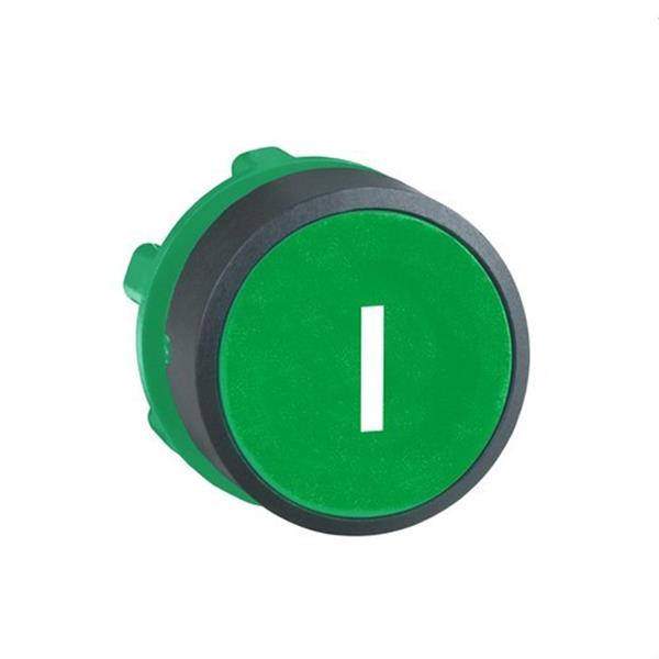 SCHNEIDER ELECTRIC ZB5AA331 Cabeza pulsador diámetro 22 rasante verde "I" blanco embellecedor plástico