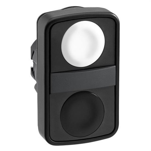 SCHNEIDER ELECTRIC ZB5AA7120 Cabeza pulsador doble plástico blanco / negro sin marcado