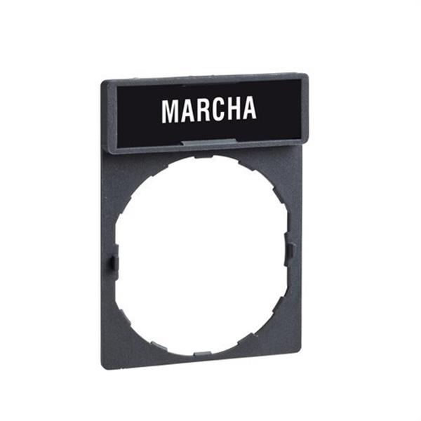 SCHNEIDER ELECTRIC ZBY2403 Portaetiquetas 30x40 etiqueta fondo negro/rojo marcha