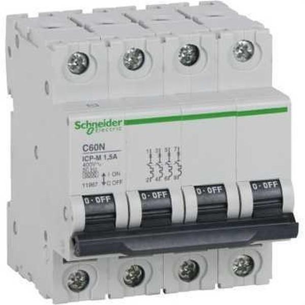 SCHNEIDER ELECTRIC 11973 Interruptor automático control potencia C60N ICP-M 4P 15A