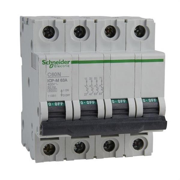SCHNEIDER ELECTRIC 11981 Interruptor automático control potencia C60N ICP-M 4P 63A