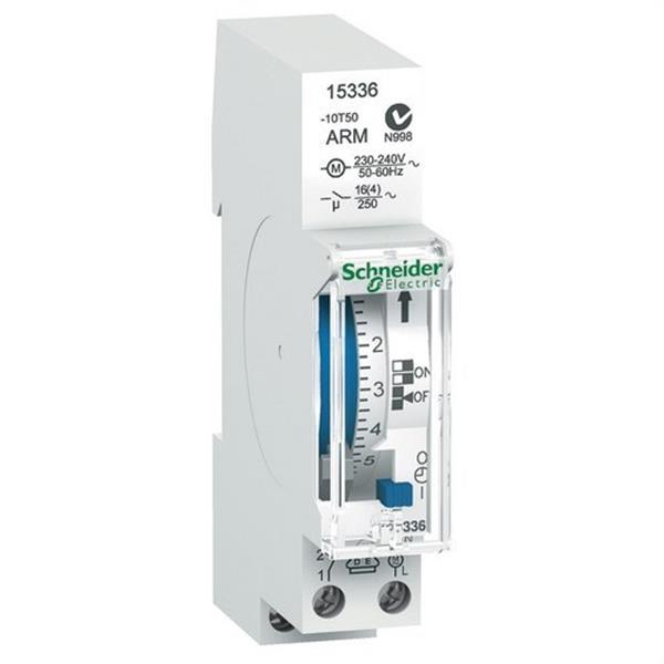 SCHNEIDER ELECTRIC 15336 Interruptor horario analógico IH 24h con 1 módulo 100h 1C-16A