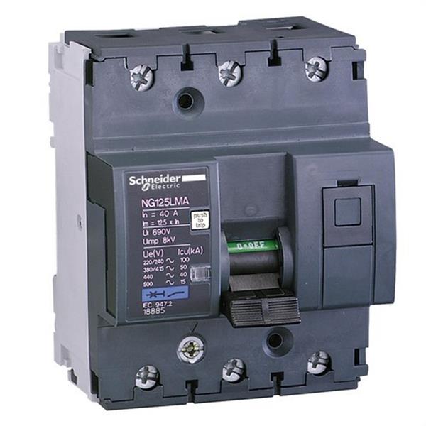 SCHNEIDER ELECTRIC 18887 Interruptor magnetotérmico NG125LMA 3P 80A curva-MA