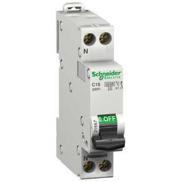 SCHNEIDER ELECTRIC 21557 Interruptor magnetotérmico iDPN-N 1P+N 16A curva-C