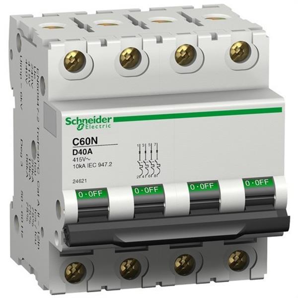 SCHNEIDER ELECTRIC 24693 *INTERRUPTOR AUTOMÁTICO MAGNETOTÉRMICO iC60N 4P 50A CURVA-D