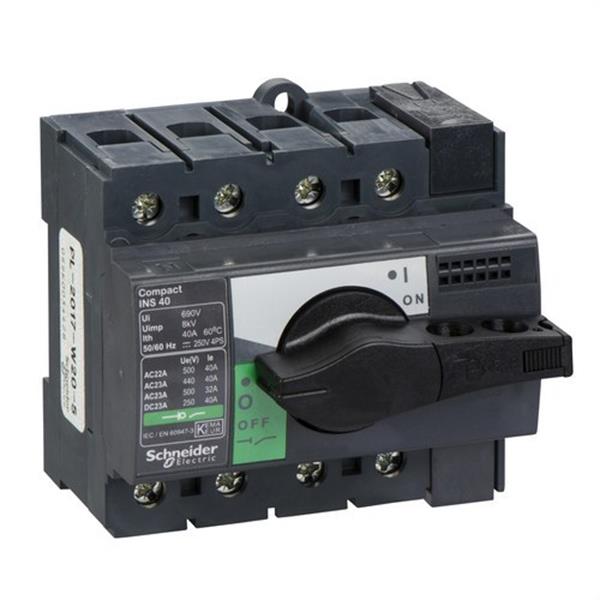 SCHNEIDER ELECTRIC 28901 Interruptor / seccionador COMPACT 40A 4P empotrable negro