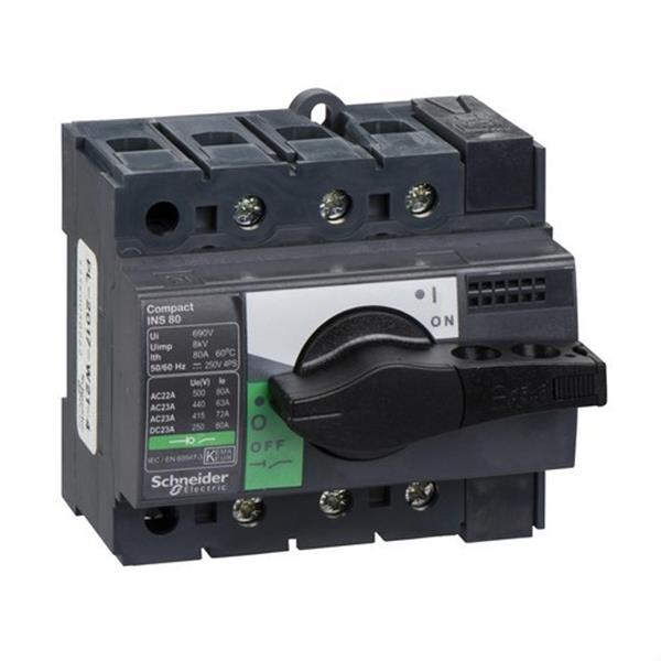 SCHNEIDER ELECTRIC 28904 Interruptor / seccionador COMPACT 80A 3P empotrable negro