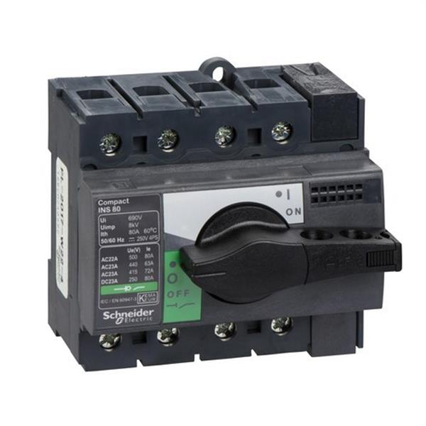 SCHNEIDER ELECTRIC 28905 Interruptor / seccionador COMPACT 80A 4P empotrable negro