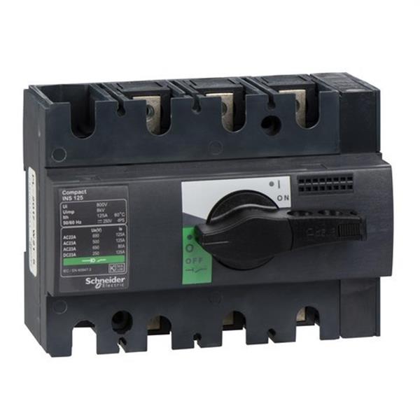 SCHNEIDER ELECTRIC 28910 Interruptor / seccionador COMPACT 125A 3P empotrable negro