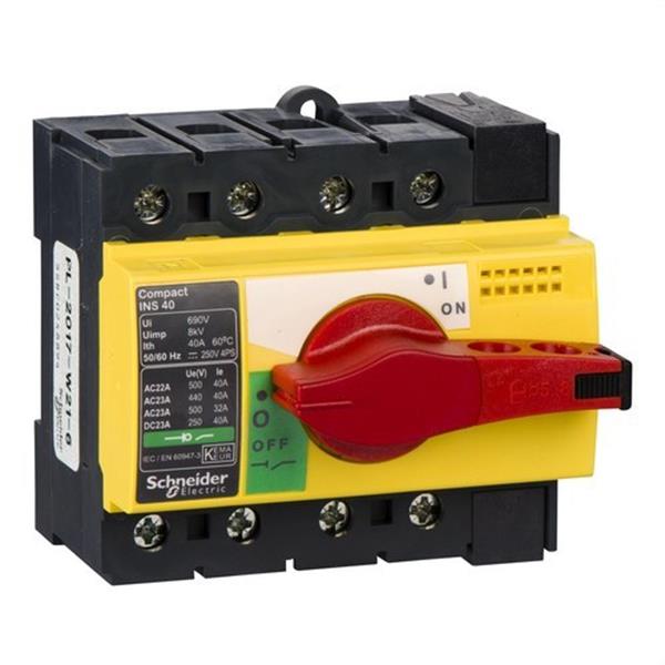 SCHNEIDER ELECTRIC 28917 Interruptor / seccionador COMPACT 40A 4P empotrable rojo