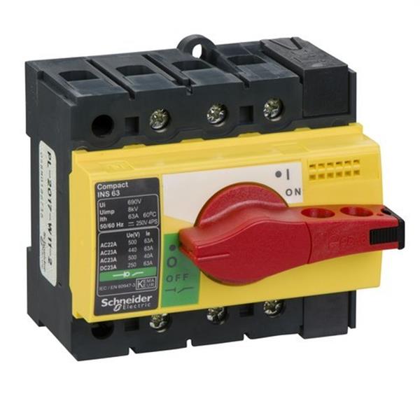 SCHNEIDER ELECTRIC 28918 Interruptor / seccionador COMPACT 63A 3P empotrable rojo