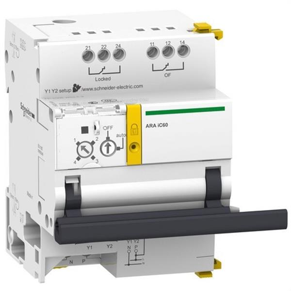 SCHNEIDER ELECTRIC A9C70132 Mando motorizado con reconexión automática ARA para iC60 1P/1P+N/2P con 4 programas
