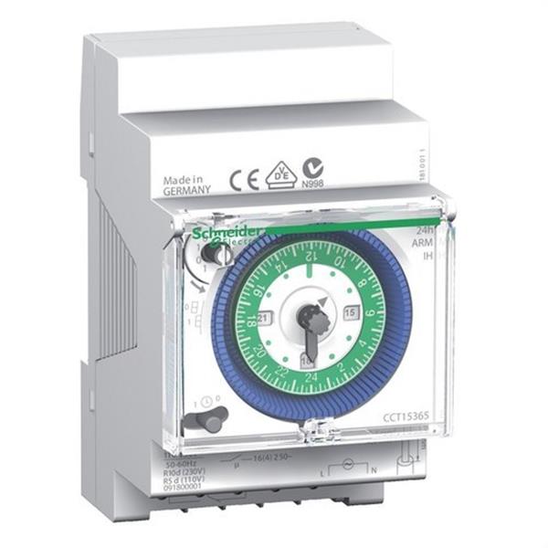 SCHNEIDER ELECTRIC CCT15365 Interruptor horario analógico IH 24h con 3 módulos 150h 1C-16A
