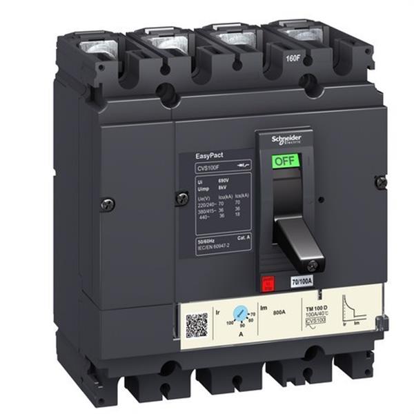 SCHNEIDER ELECTRIC LV525323 Interruptor automático CVS250B tetrapolar 25kA TM250D