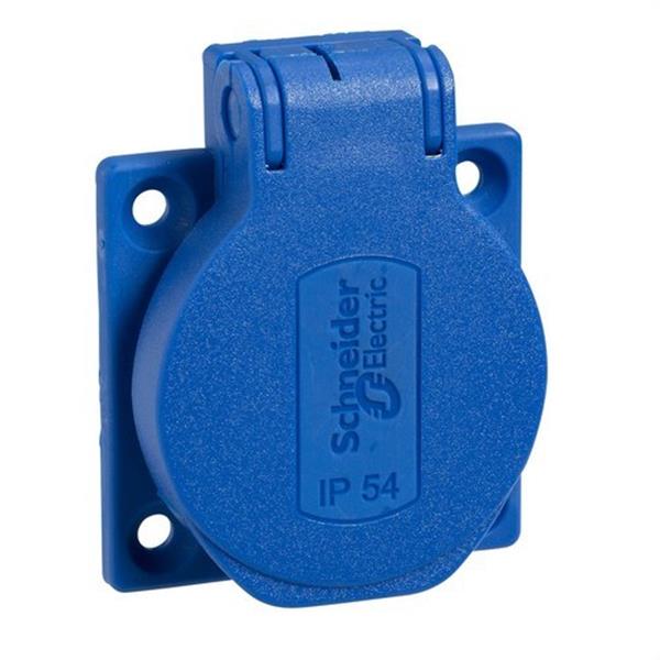 SCHNEIDER ELECTRIC PKS51B Base 10/16A 2P+TT apriete posterior 50x50 azul