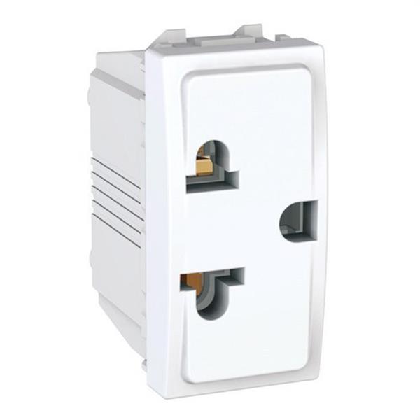 SCHNEIDER ELECTRIC MGU3.043.18 *BASE 2P+TT EUROAMERICANA + TOMA TIERRA LATERAL ESTRECHO BLANCO POLAR
