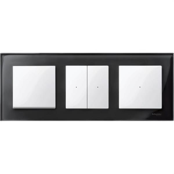 SCHNEIDER ELECTRIC MTN404303 Marco con 3 elementos ELEGANCE negro cristal