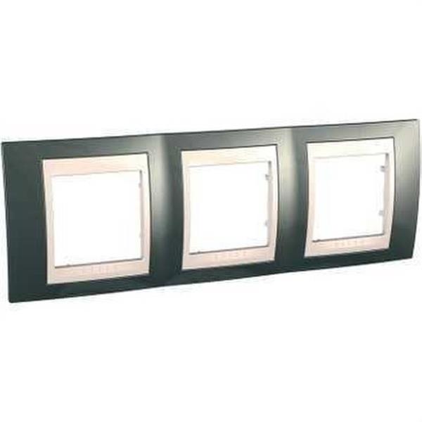 SCHNEIDER ELECTRIC U6.006.524 Marco Unica Plus con 3 elementos horizontales marfil/cava
