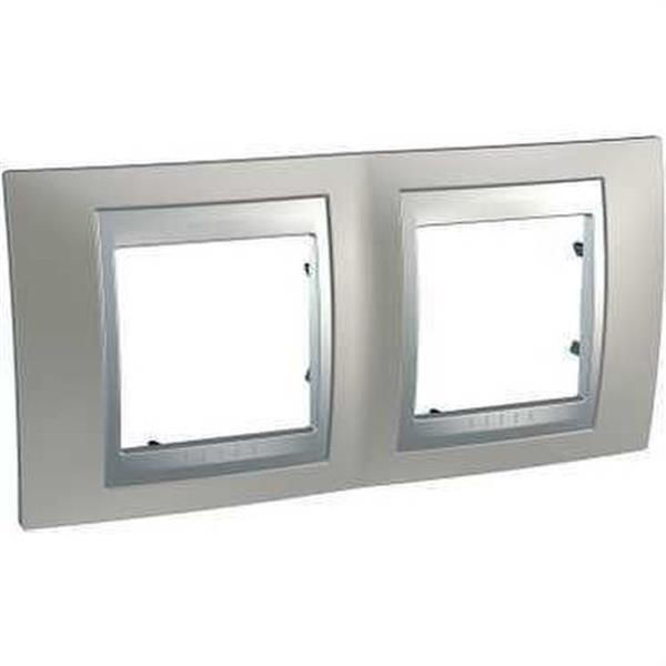 SCHNEIDER ELECTRIC U66.004.039 Marco serie ÚNICA TOP con 2 elementos horizontal níquel mate