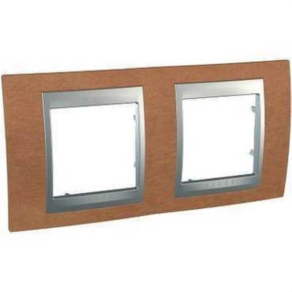 SCHNEIDER ELECTRIC U66.004.0M2 Marco Unica Top con 2 elementos horizontal cerezo