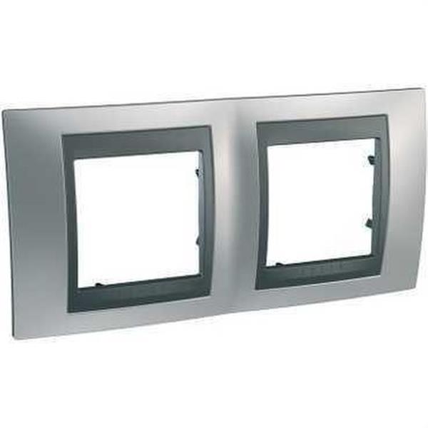SCHNEIDER ELECTRIC U66.004.238 Marco serie ÚNICA TOP con 2 elementos horizontales cromo satinado grafito